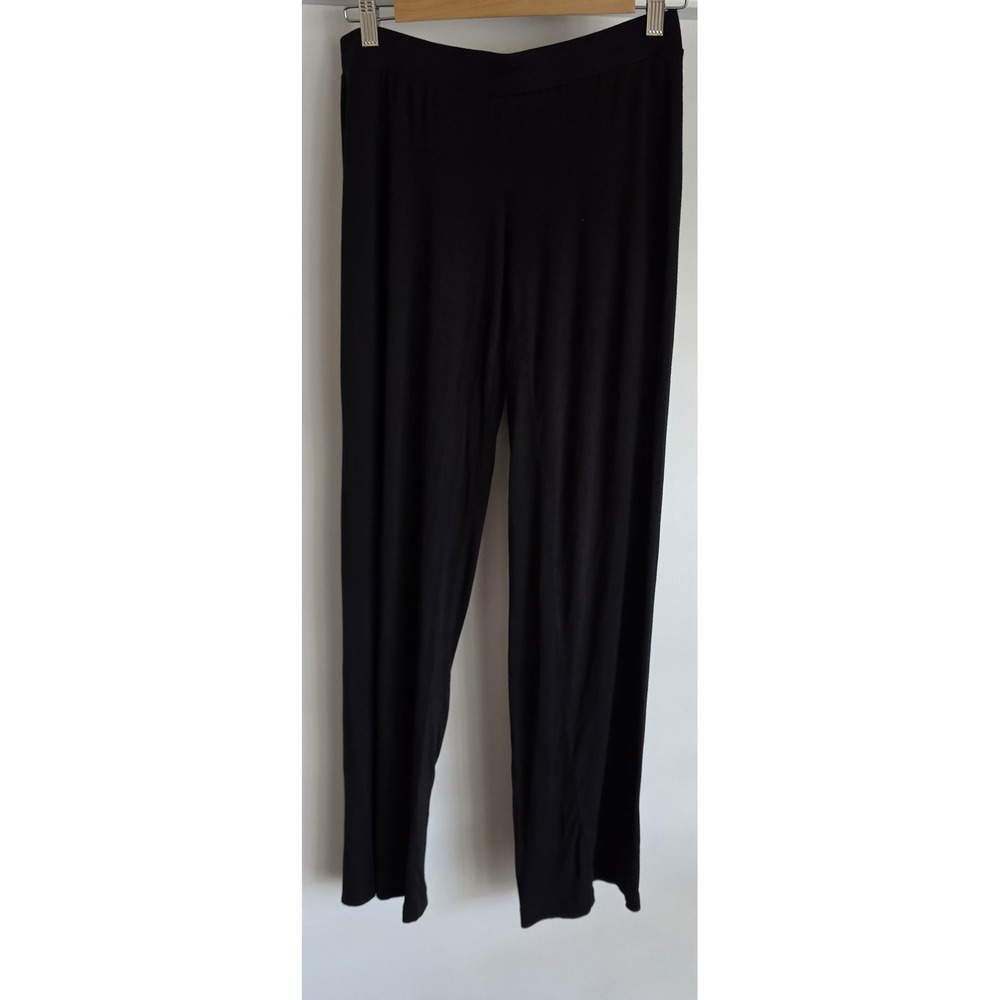 Marina Luna Black Pants Size S Solid Casual Lounge Straight Trousers Slacks